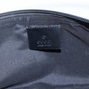 GUCCI GG Canvas Accessory Pouch Black Silver 039 1103 Auth ka2097-15