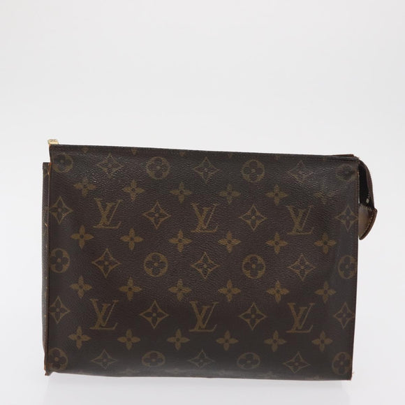 LOUIS VUITTON Monogram Taiga Clutch Bag 2 Set Green LV Auth ka2098