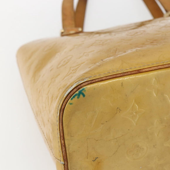 LOUIS VUITTON Monogram Vernis Houston Hand Bag Beige M91004 LV Auth ka2099