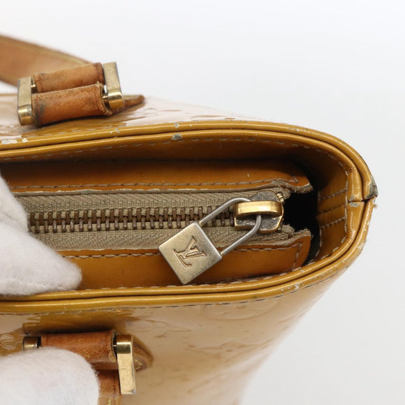 LOUIS VUITTON Monogram Vernis Houston Hand Bag Beige M91004 LV Auth ka2099