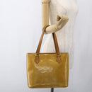 LOUIS VUITTON Monogram Vernis Houston Hand Bag Beige M91004 LV Auth ka2099-23