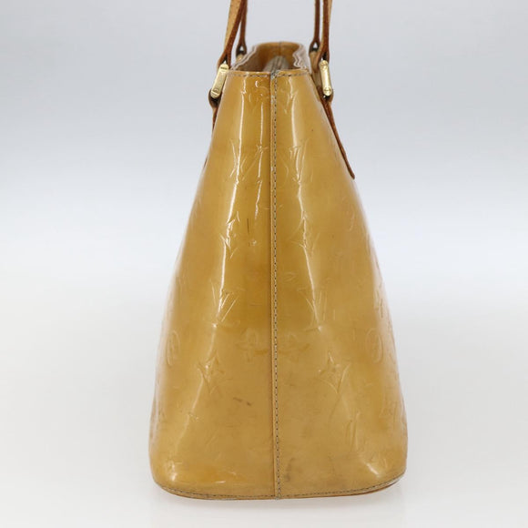 LOUIS VUITTON Monogram Vernis Houston Hand Bag Beige M91004 LV Auth ka2099