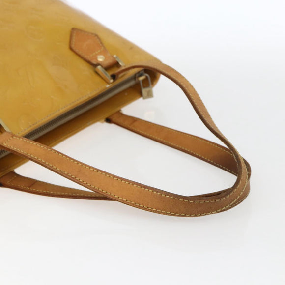 LOUIS VUITTON Monogram Vernis Houston Hand Bag Beige M91004 LV Auth ka2099