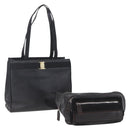 Salvatore Ferragamo Shoulder Bag Leather 2 Set Black Auth ka210-1