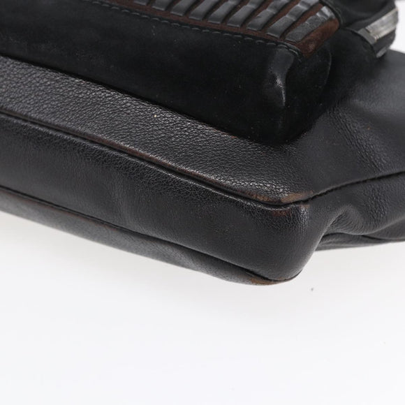 Salvatore Ferragamo Shoulder Bag Leather 2 Set Black Auth ka210