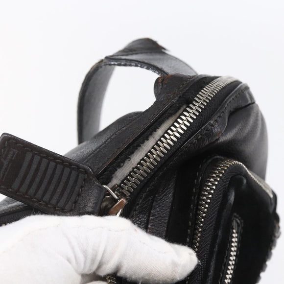 Salvatore Ferragamo Shoulder Bag Leather 2 Set Black Auth ka210