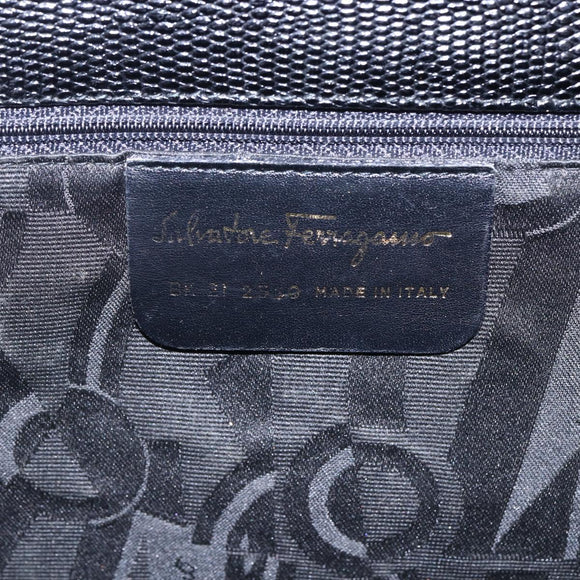 Salvatore Ferragamo Shoulder Bag Leather 2 Set Black Auth ka210
