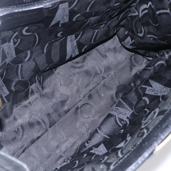 Salvatore Ferragamo Shoulder Bag Leather 2 Set Black Auth ka210