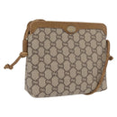GUCCI GG Plus Supreme Shoulder Bag PVC Beige Gold Auth ka2102-1