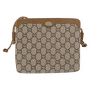GUCCI GG Plus Supreme Shoulder Bag PVC Beige Gold Auth ka2102-13