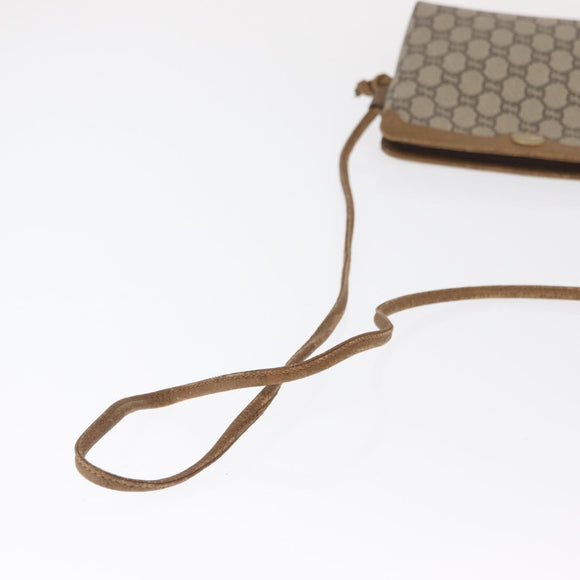 GUCCI GG Plus Supreme Shoulder Bag PVC Beige Gold Auth ka2102