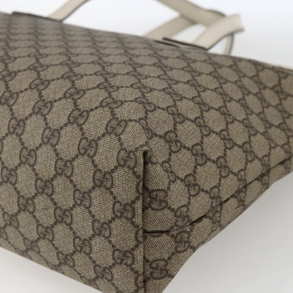 GUCCI GG Supreme Tote Bag PVC Beige 211137 Auth ka2107