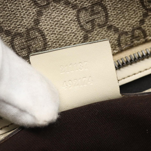 GUCCI GG Supreme Tote Bag PVC Beige 211137 Auth ka2107