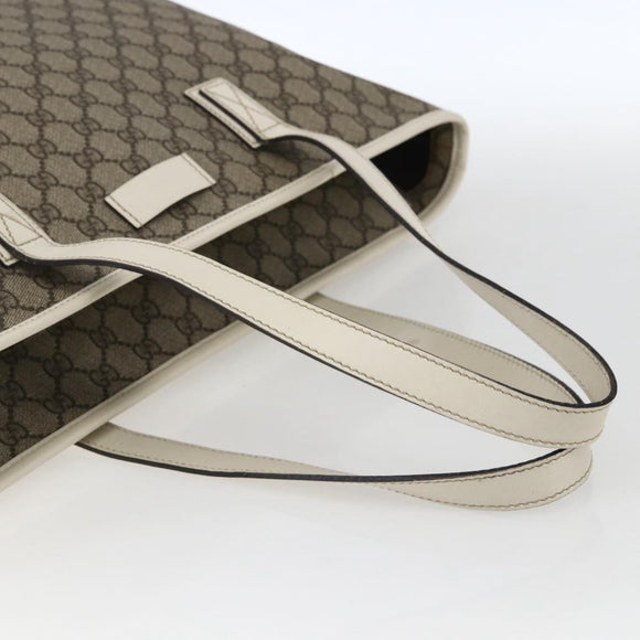 GUCCI GG Supreme Tote Bag PVC Beige 211137 Auth ka2107