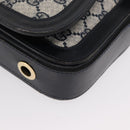 GUCCI GG Supreme Sherry Line Shoulder Bag PVC Navy Gold Auth ka2109-10