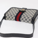 GUCCI GG Supreme Sherry Line Shoulder Bag PVC Navy Gold Auth ka2109-7