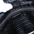 PRADA Tote Bag Nylon Leather Black Silver Auth ka211-17