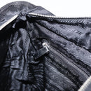 PRADA Tote Bag Nylon Leather Black Silver Auth ka211-20