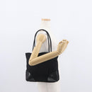 PRADA Tote Bag Nylon Leather Black Silver Auth ka211-22