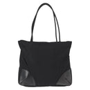 PRADA Tote Bag Nylon Leather Black Silver Auth ka211-2