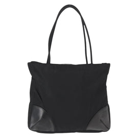 PRADA Tote Bag Nylon Leather Black Silver Auth ka211 - 0