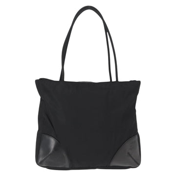 PRADA Tote Bag Nylon Leather Black Silver Auth ka211 - 0
