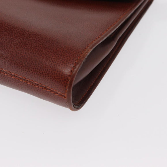 GIVENCHY Shoulder Bag Leather embossed Brown Gold Auth ka2110