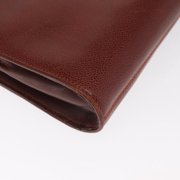 GIVENCHY Shoulder Bag Leather embossed Brown Gold Auth ka2110