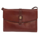 GIVENCHY Shoulder Bag Leather embossed Brown Gold Auth ka2110-2