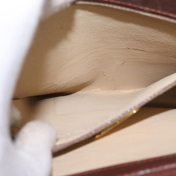 GIVENCHY Shoulder Bag Leather embossed Brown Gold Auth ka2110