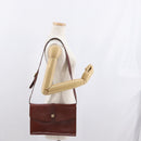 GIVENCHY Shoulder Bag Leather embossed Brown Gold Auth ka2110-23