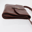 GIVENCHY Shoulder Bag Leather embossed Brown Gold Auth ka2110-4