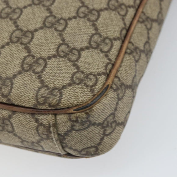 GUCCI GG Supreme Shoulder Bag PVC Leather Beige 92551 Auth ka2120