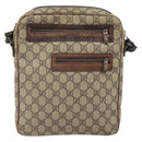 GUCCI GG Supreme Shoulder Bag PVC Leather Beige 92551 Auth ka2120-2