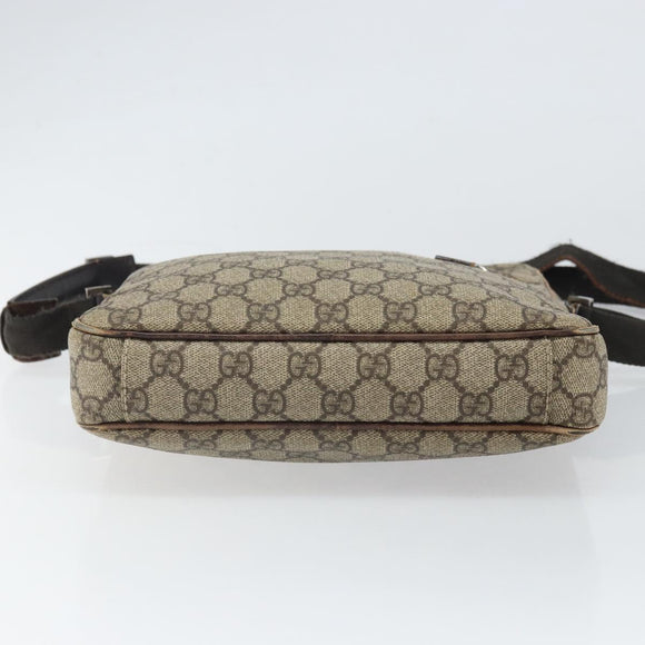 GUCCI GG Supreme Shoulder Bag PVC Leather Beige 92551 Auth ka2120