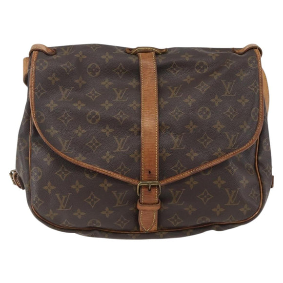 LOUIS VUITTON Monogram Saumur 35 Shoulder Bag M42254 LV Auth ka2121