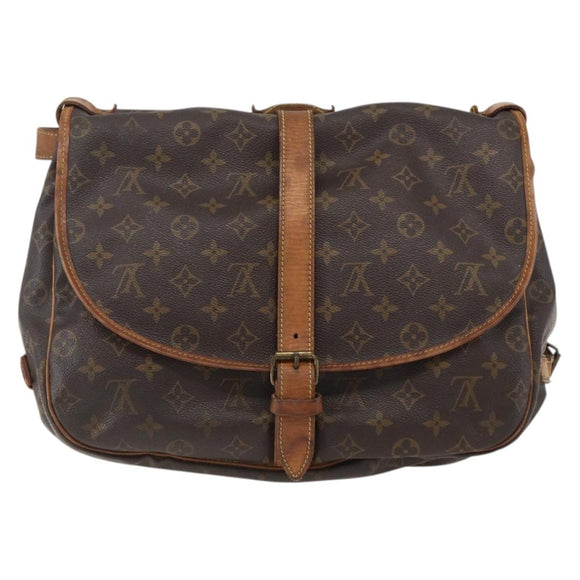LOUIS VUITTON Monogram Saumur 35 Shoulder Bag M42254 LV Auth ka2121