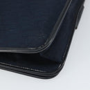 Christian Dior Trotter Canvas Shoulder Bag Navy Gold Auth ka2125-16