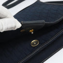 Christian Dior Trotter Canvas Shoulder Bag Navy Gold Auth ka2125-10
