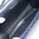 Christian Dior Trotter Canvas Shoulder Bag Navy Gold Auth ka2125-12