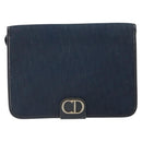 Christian Dior Trotter Canvas Shoulder Bag Navy Gold Auth ka2125-13