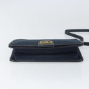 Christian Dior Trotter Canvas Shoulder Bag Navy Gold Auth ka2125-5