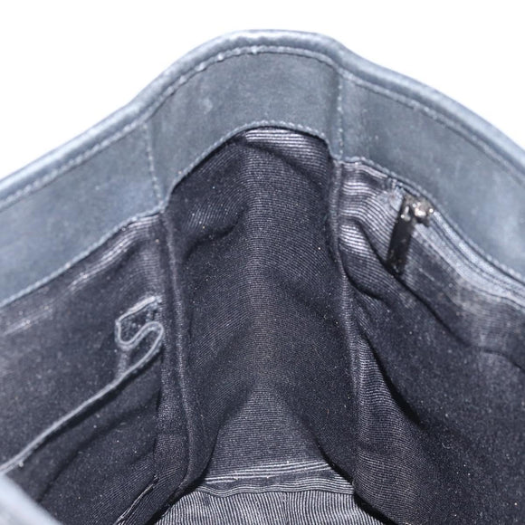 Salvatore Ferragamo Gancini Tote Bag Canvas Navy Silver Auth ka2126