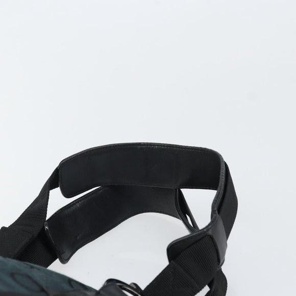 Salvatore Ferragamo Gancini Tote Bag Canvas Navy Silver Auth ka2126