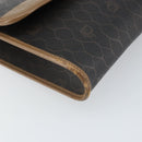 Christian Dior Honeycomb Canvas Chain Shoulder Bag PVC Black Gold Auth ka2127-11