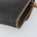 Christian Dior Honeycomb Canvas Chain Shoulder Bag PVC Black Gold Auth ka2127-12