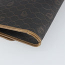 Christian Dior Honeycomb Canvas Chain Shoulder Bag PVC Black Gold Auth ka2127-13