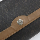 Christian Dior Honeycomb Canvas Chain Shoulder Bag PVC Black Gold Auth ka2127-14