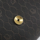 Christian Dior Honeycomb Canvas Chain Shoulder Bag PVC Black Gold Auth ka2127-16