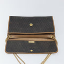 Christian Dior Honeycomb Canvas Chain Shoulder Bag PVC Black Gold Auth ka2127-17